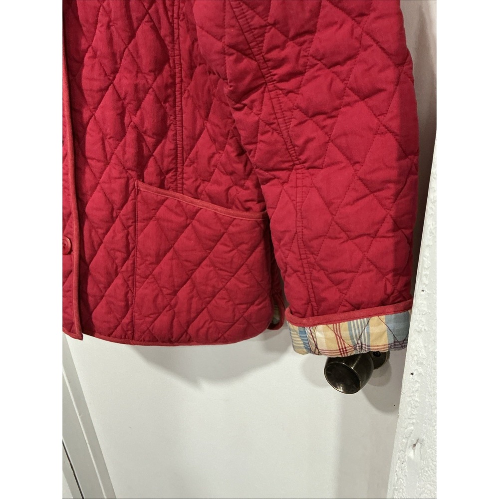 L.L. Bean Quilted Chore Coat, Red, Plaid Lining, Medium, Vintage, Insulated - Picture 5 of 15